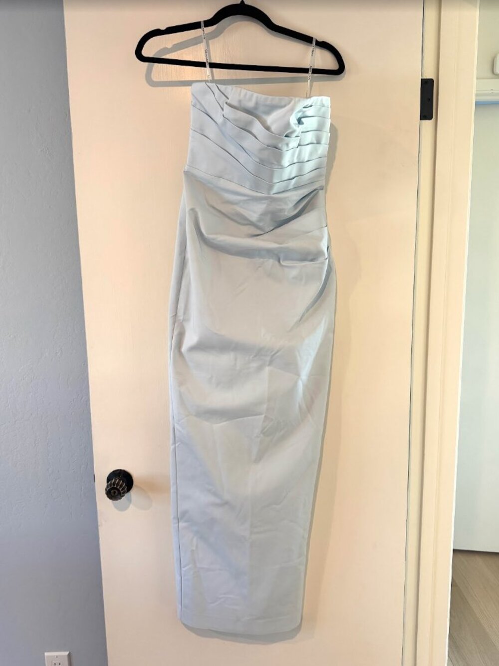 Shona Joy LANI STRAPLESS DRAPED MAXI DRESS - SKY